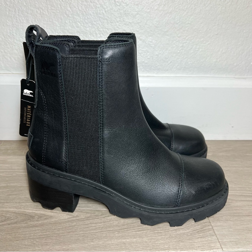 Sorel Joan Now Pull On Black Chelsea Boots Waterproof Size 10